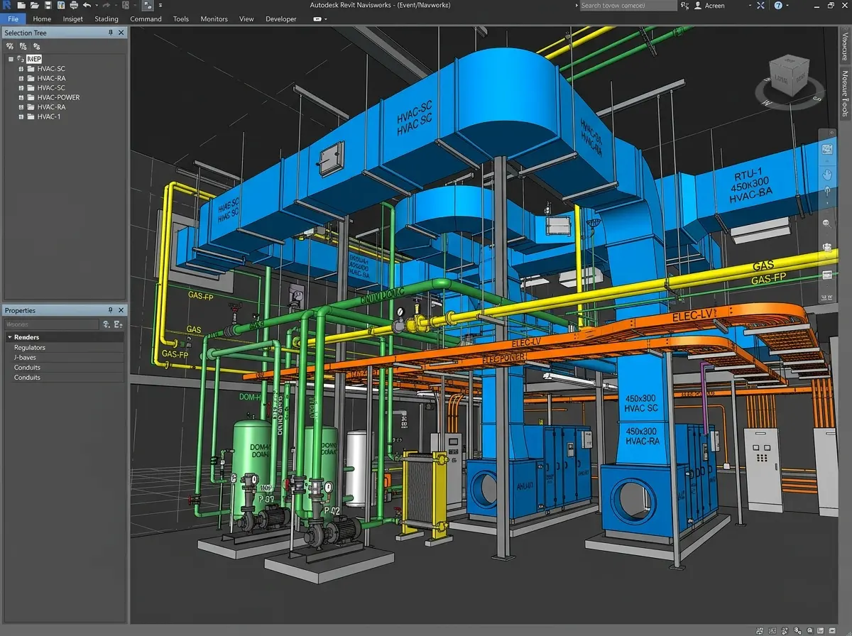 Uncoordinated MEP Duct and Pipe Collisions