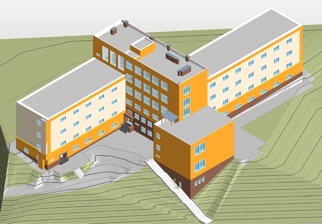 Clean 3D BIM Revit Architecture Model